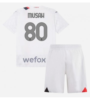 AC Milan Yunus Musah #80 Borta Kläder Barn 2023-24 Kortärmad (+ Korta byxor)